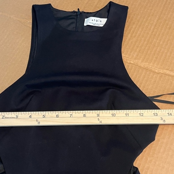 ATOIR BIANCA BODY SUIT BLACK SZ 2 STRETCHY SCUBA TYPE FABRIC SIDE CUTOUTS - Picture 7 of 10